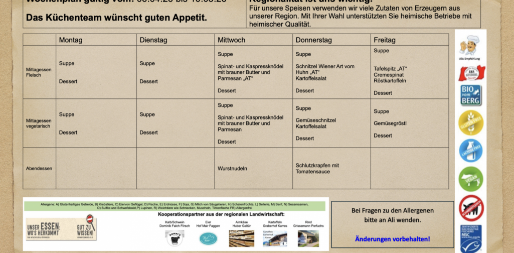 Info Wochenplan