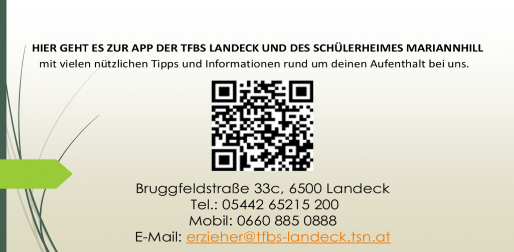 Info App und Adresse